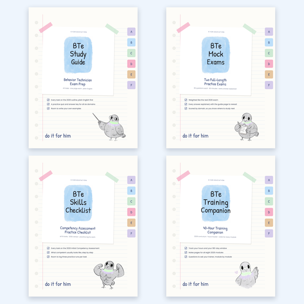 BTe Study Bundle: Behavior Technician Exam Prep