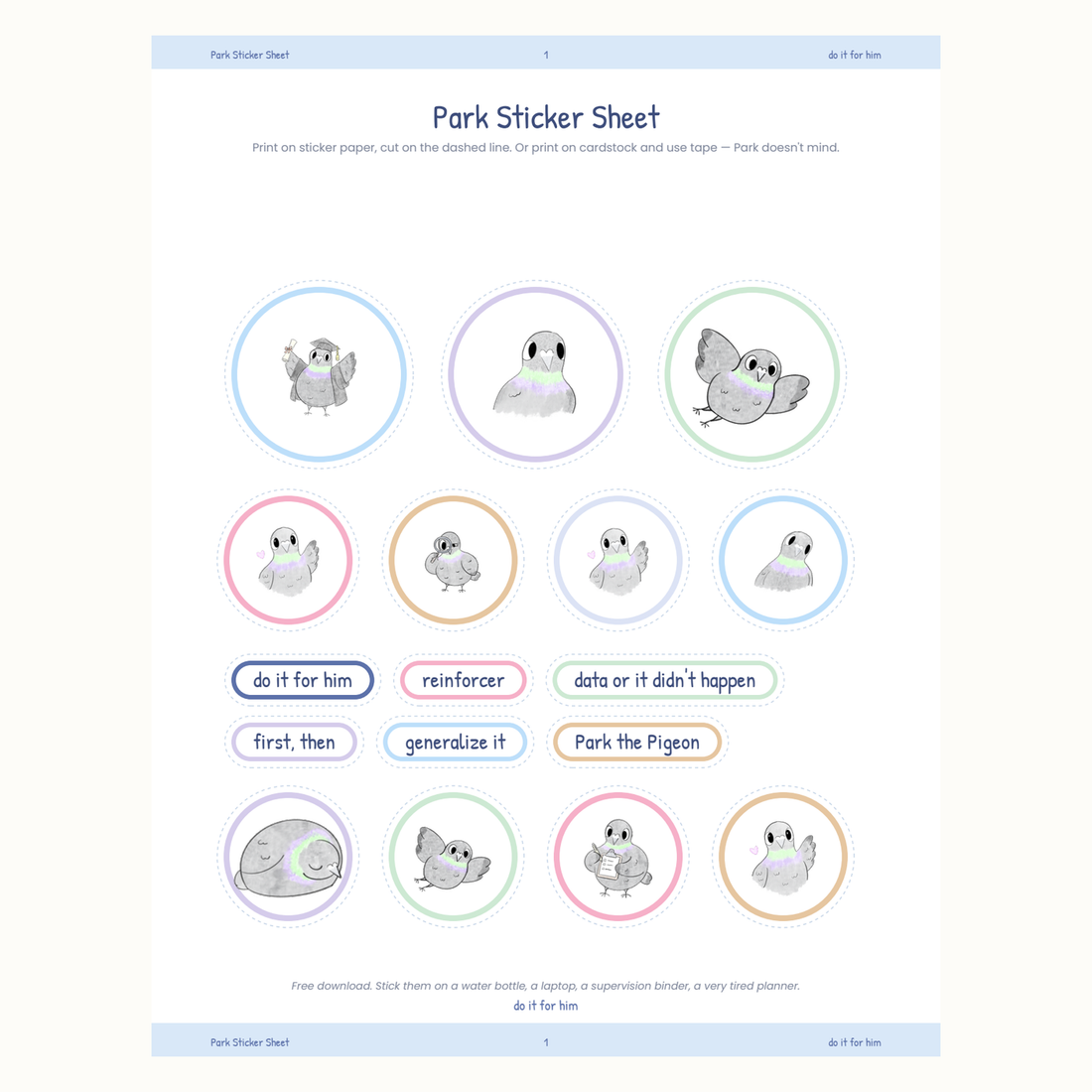 Park Sticker Sheet